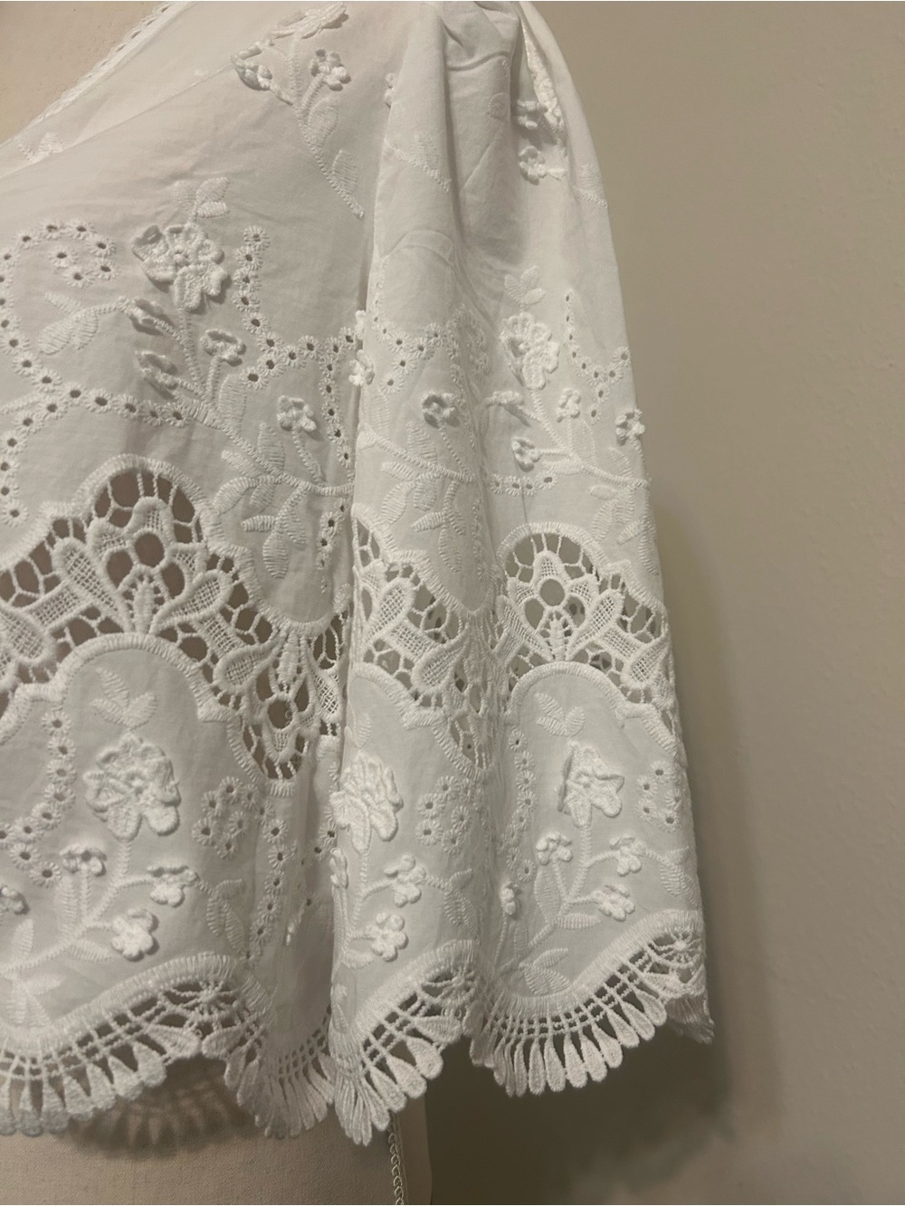 Caroline Constas White Embroidered Lace Button-Front Top - Picture 3 of 3